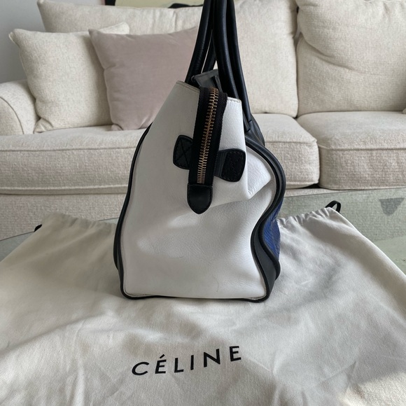 Celine Royal Blue Python Tricolor Mini Luggage Tote - Picture 8 of 14